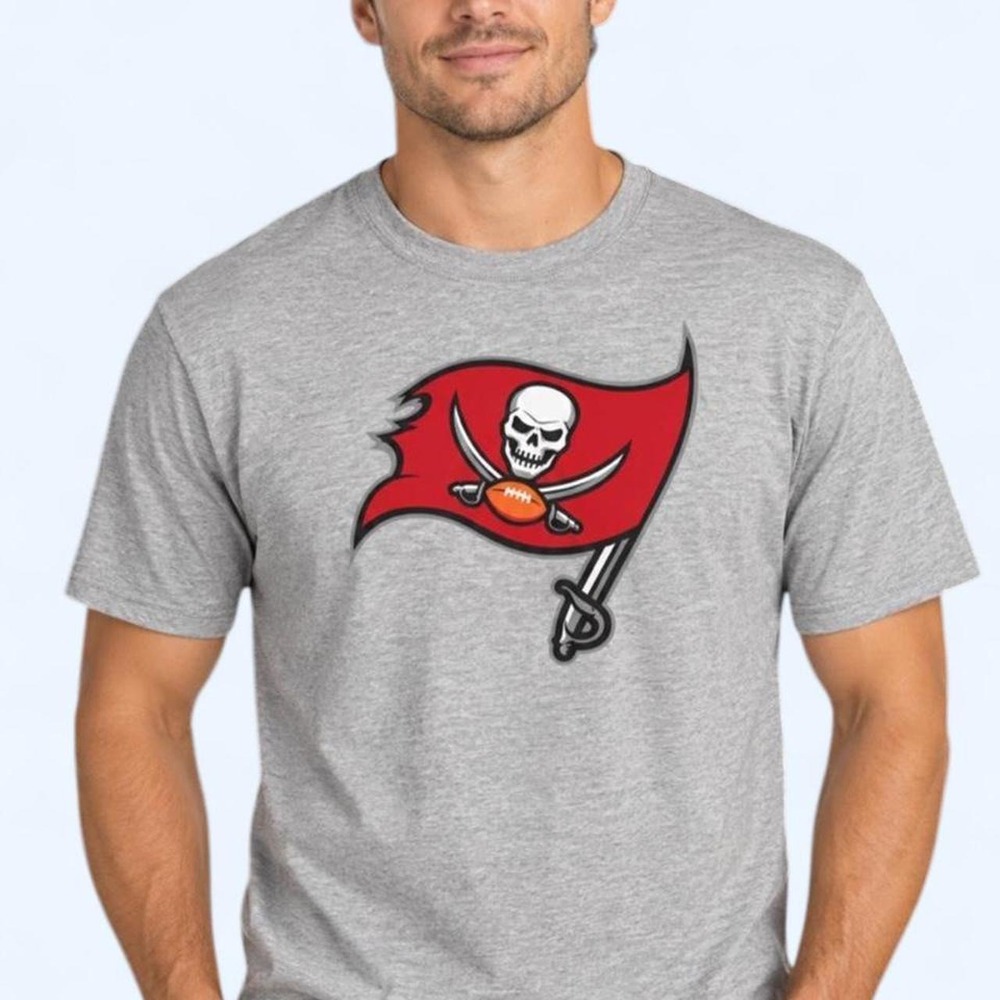 Tampa Bay Buccaneers NFL Pro Line by Fanatics heather gray logo tee Large